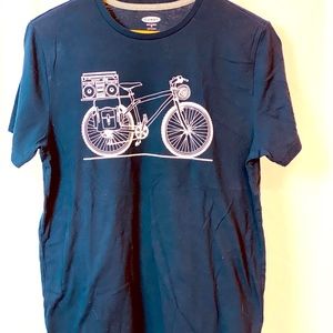 OLD NAVY TSHIRT NAVY BLUE WITH BIKE